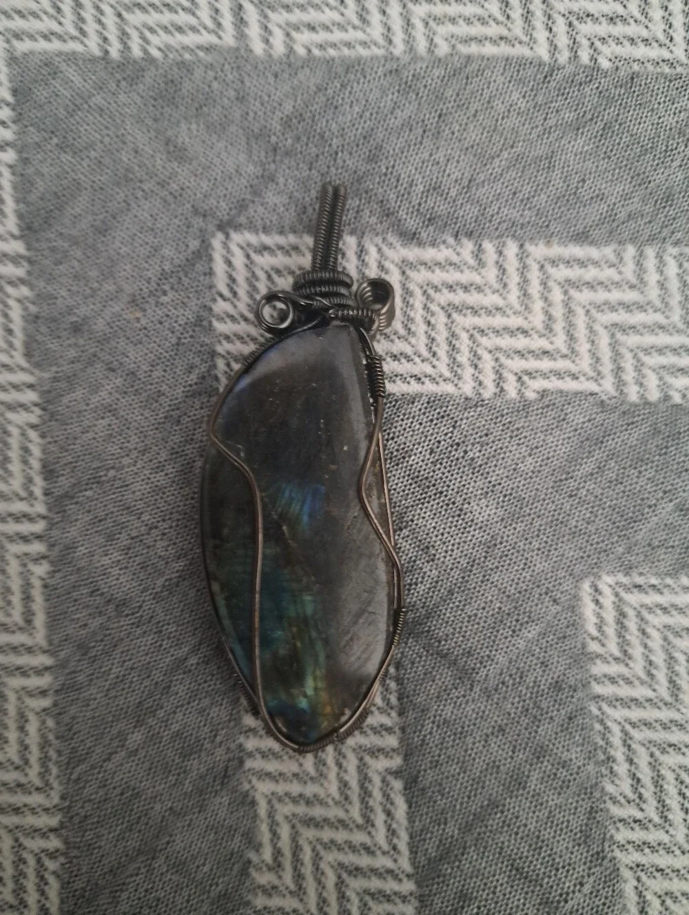 Wire-Wrapped Labradorite Pendant - Picture 1 of 4